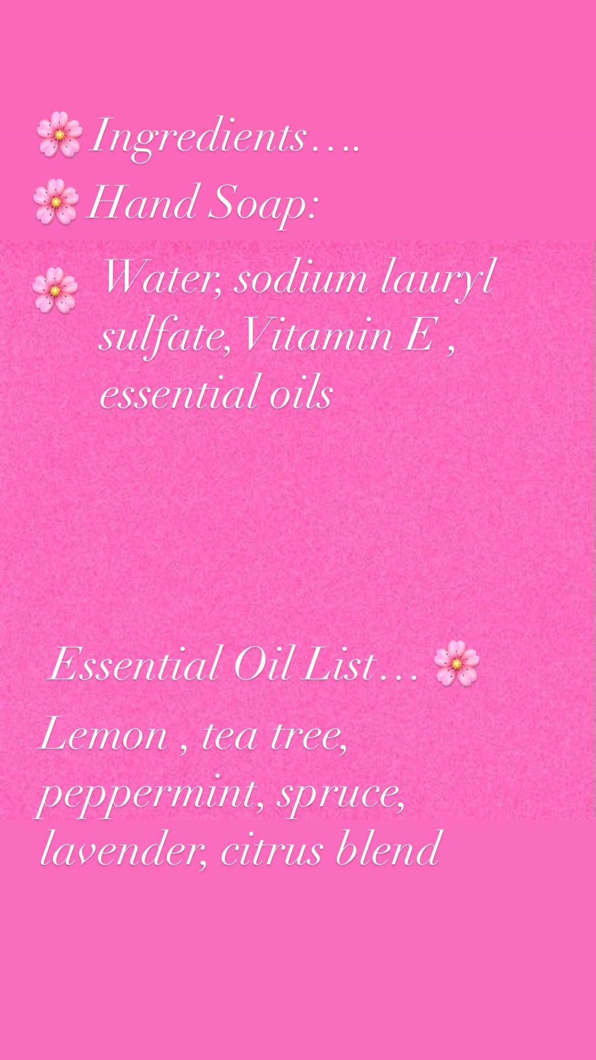 🌸 Product Ingredients